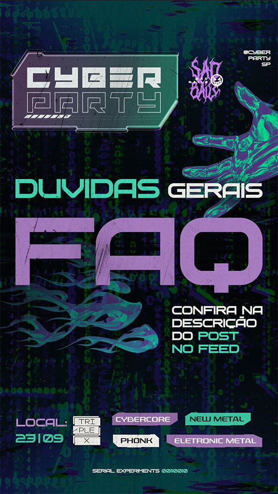 Stories e Posts para a Cyber Party SP | Portfólio Lubna