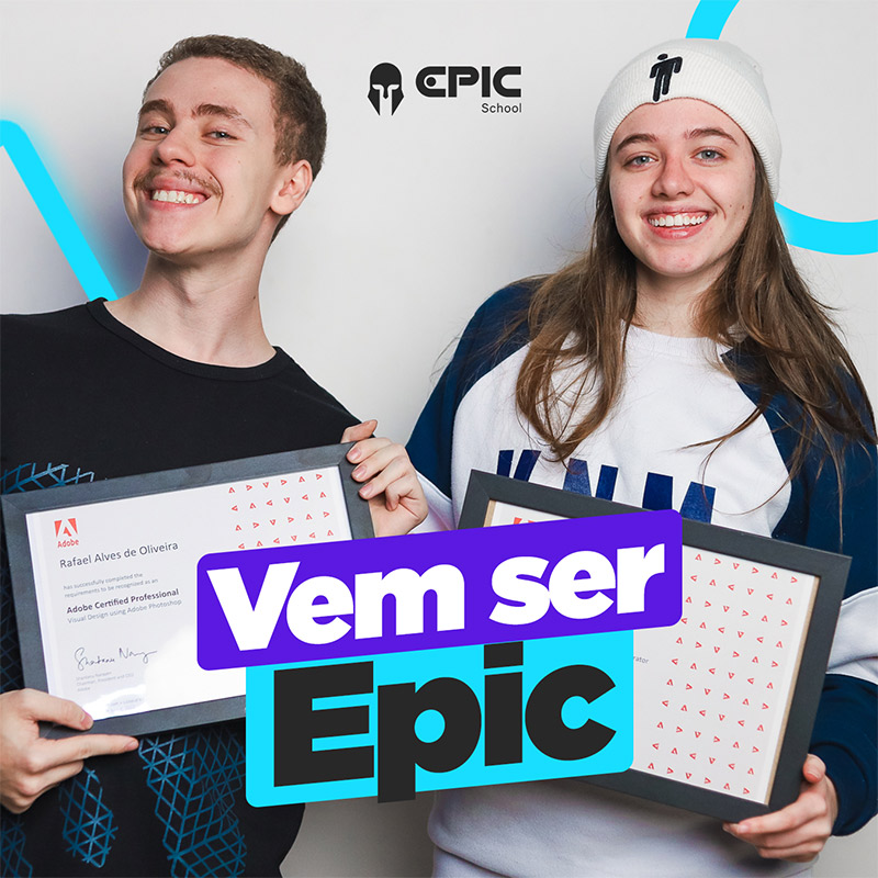 Designs que elevam a comunicação da Epic! Conheça o portfólio criado pela Lubna.